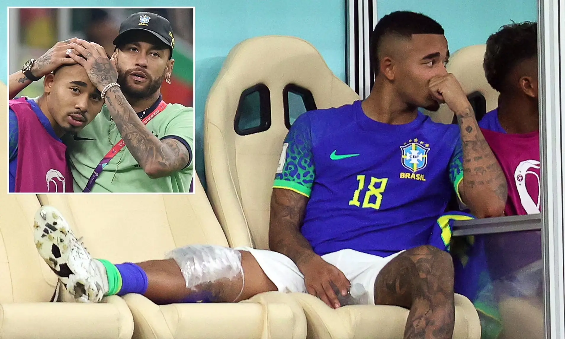 Jesus dính chấn thương đầu gối ở trận gặp Cameroon ở World Cup