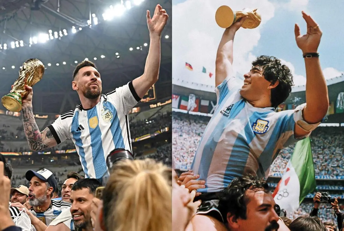 2 khoảnh khắc ăn mừng kinh điển của Messi và Maradona